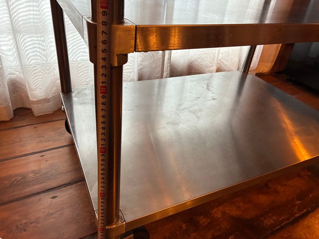 業務用3段ステンレスワゴン　キャスターストッパー付W970 D600 H950