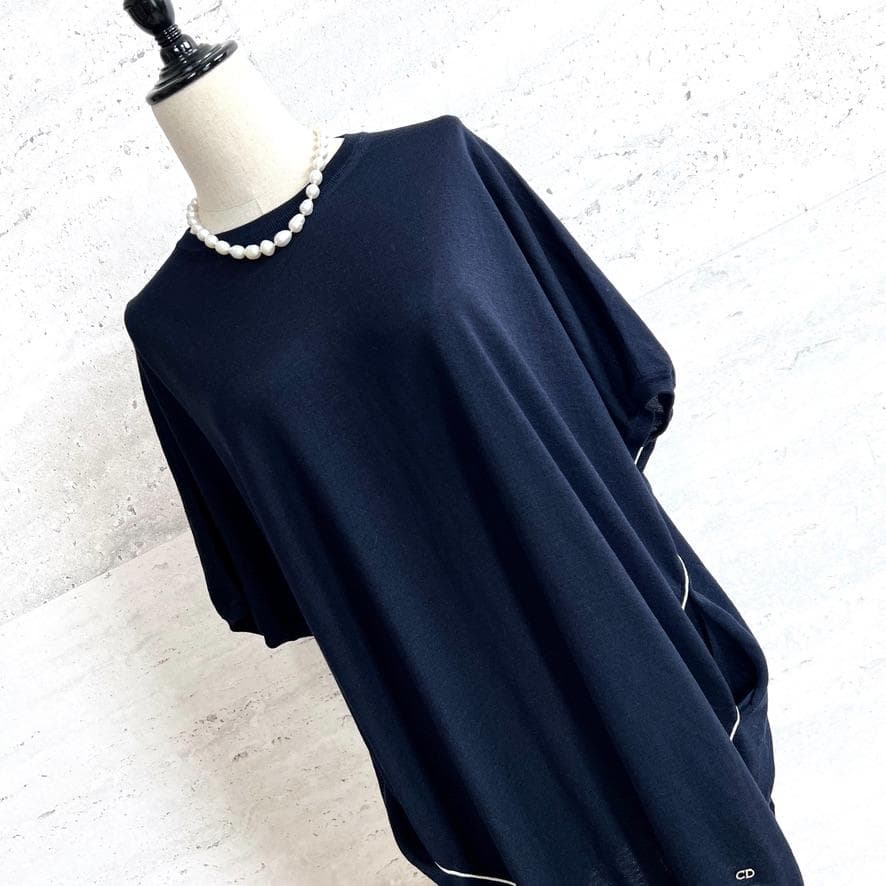 極美品★Christian Dior★ロゴ★ウールシルク★チュニックワンピース