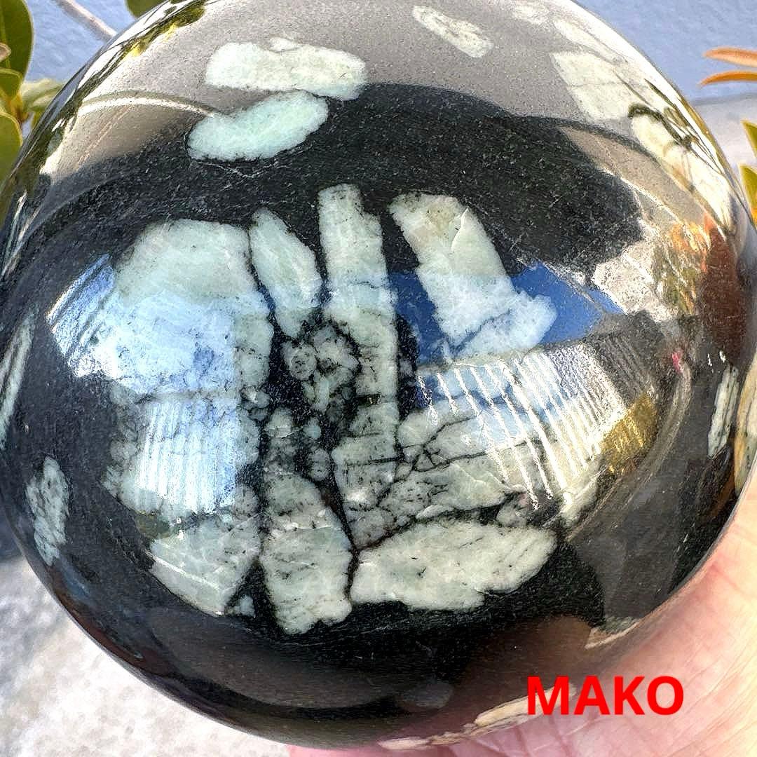 M1583☆菊花石丸玉125mm 3.2Kg☆天然石　原石