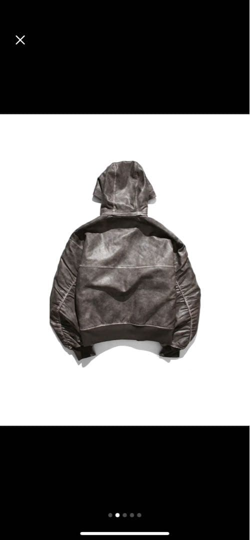 ANTIMID アンチミッド　レザージャケット　パーカーフード取り外し可