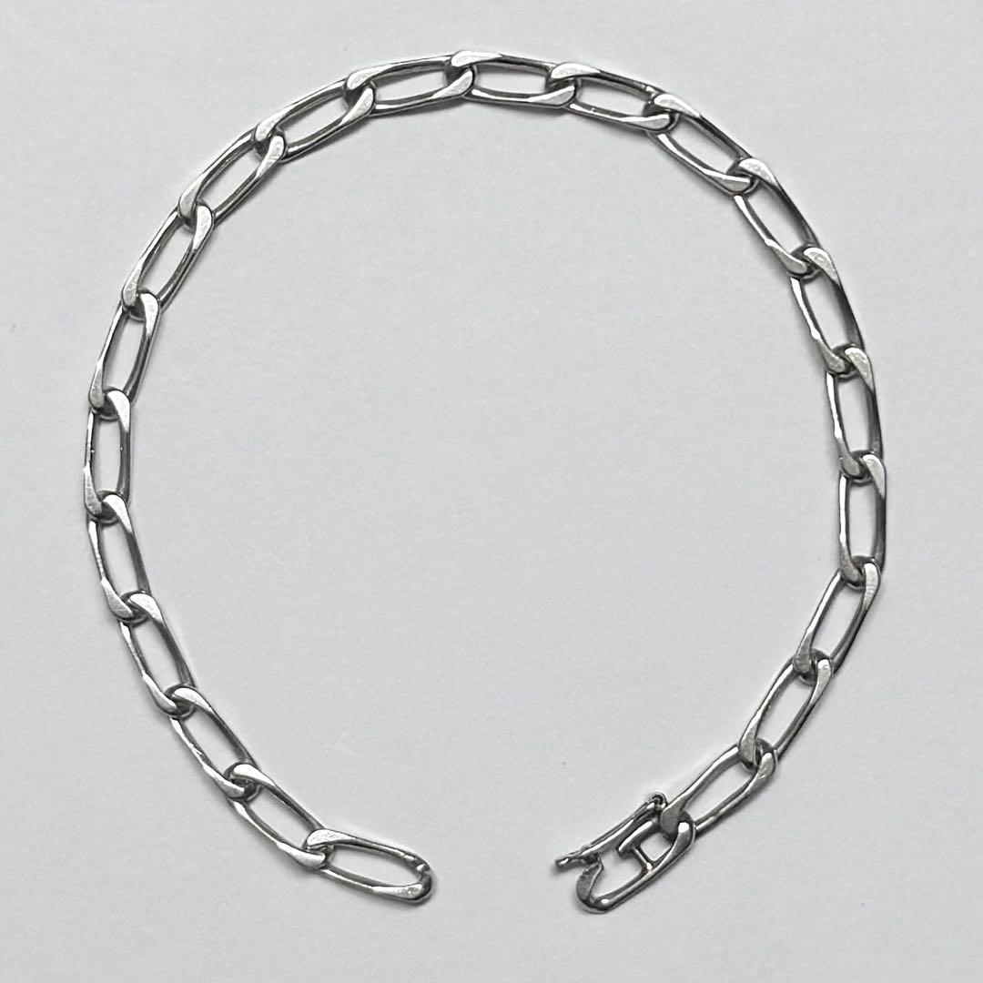 60s French シルバー800 フィガロチェーンブレスレット 蟹刻印