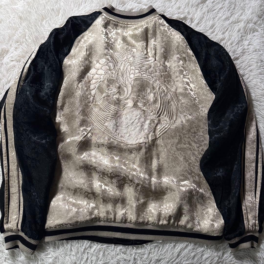 y*a様 希少✨花旅楽団　スカジャン　リバーシブル　豪華刺繍　ブラック×ゴールド