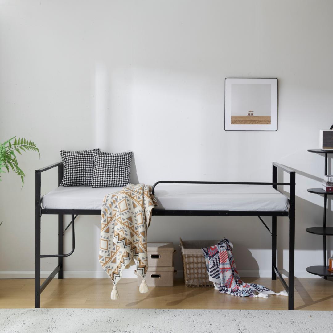 赤字セール！【高さ調整出来る】ロフトベッド （S）収納 一人暮らし　BLACK