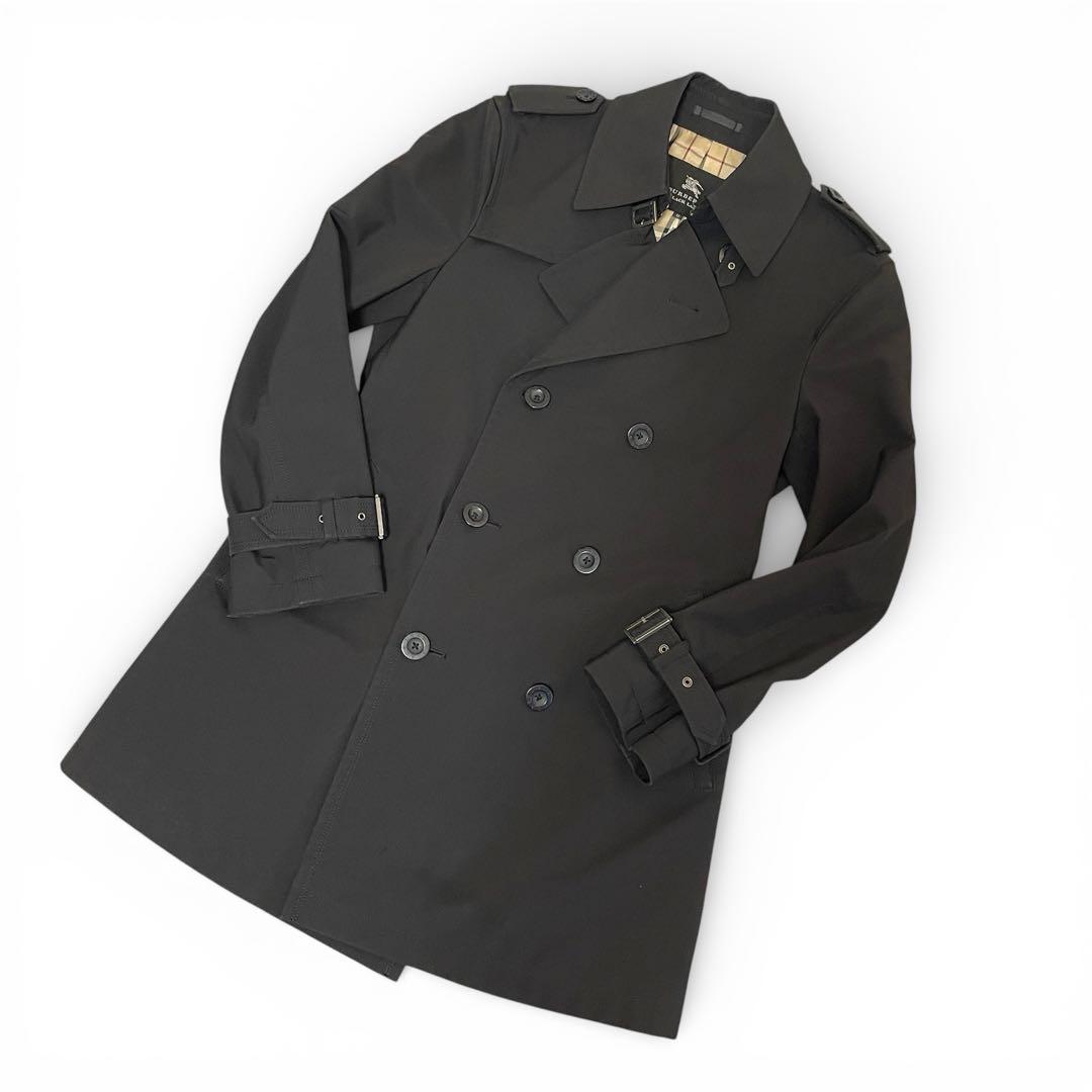 【美品】バーバリーブラックレーベル トレンチコート ノバチェック 日本製 黒 M