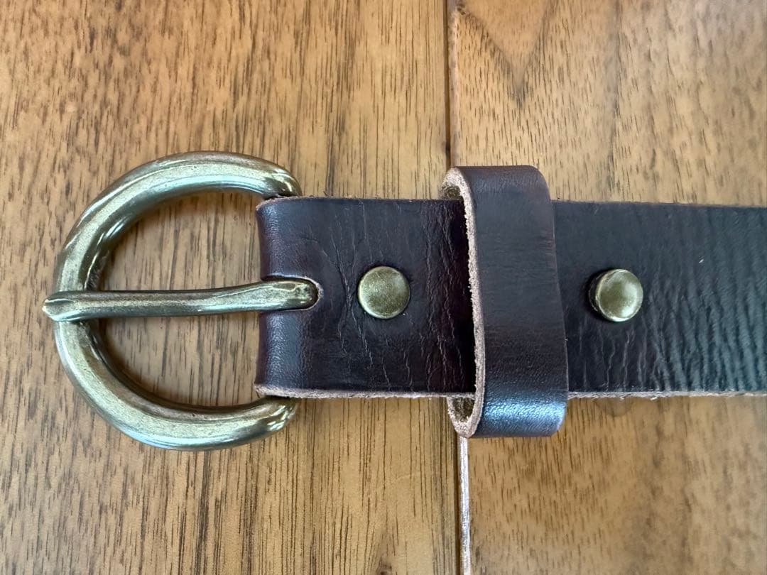 新品未使用RRL ヴィンテージ加工 プレーンベルト ダークブラウン 32インチ