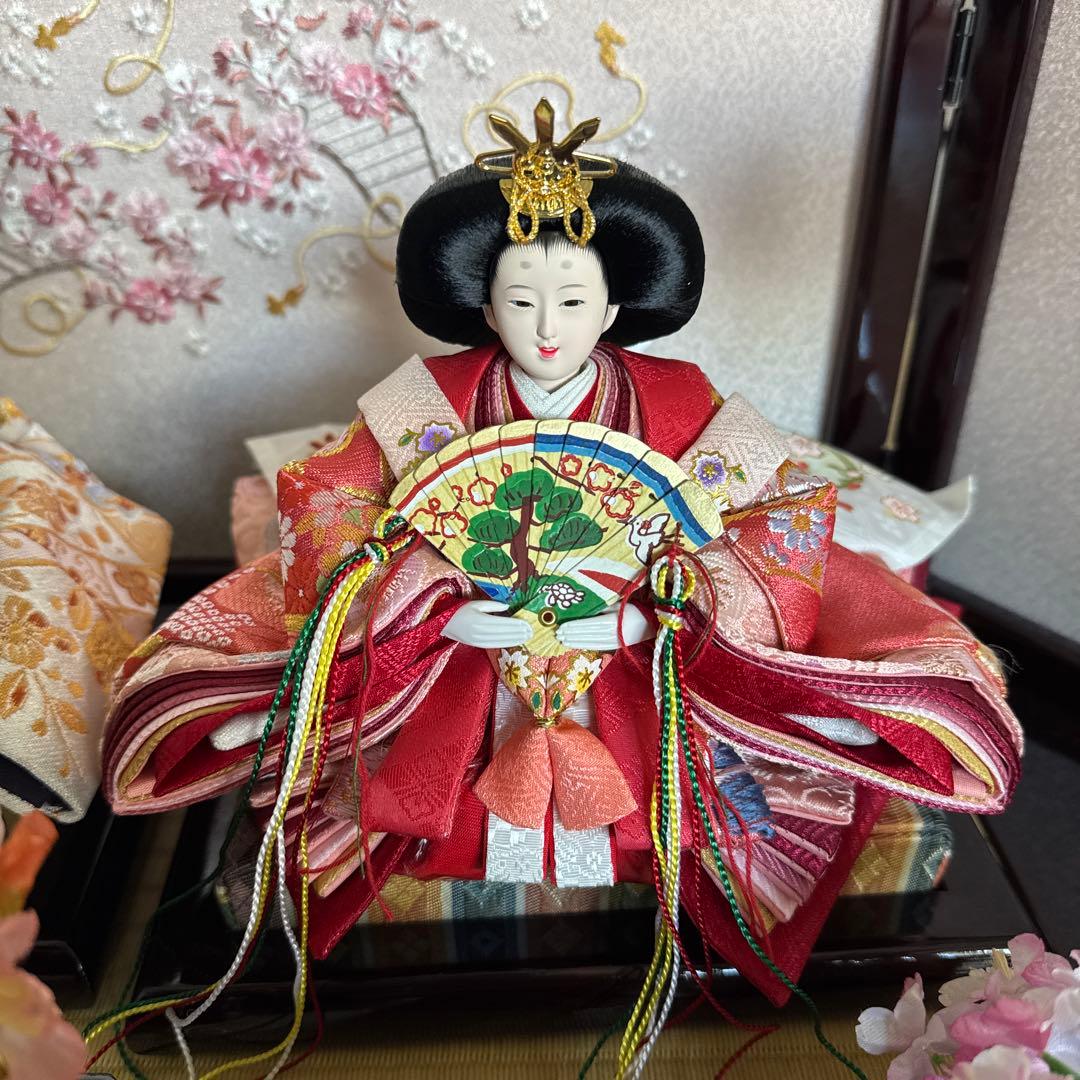 祐月　雛人形　初節句　収納飾り箱付きタイプ