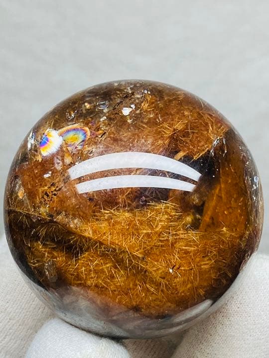 直径48.2㍉ タイチンルチルクォーツ 大量のルチル金針で出来た天然洞 貴重