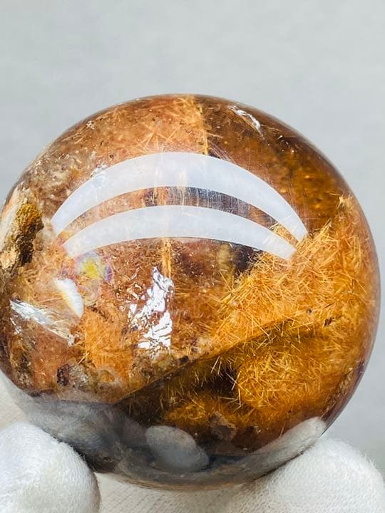 直径48.2㍉ タイチンルチルクォーツ 大量のルチル金針で出来た天然洞 貴重