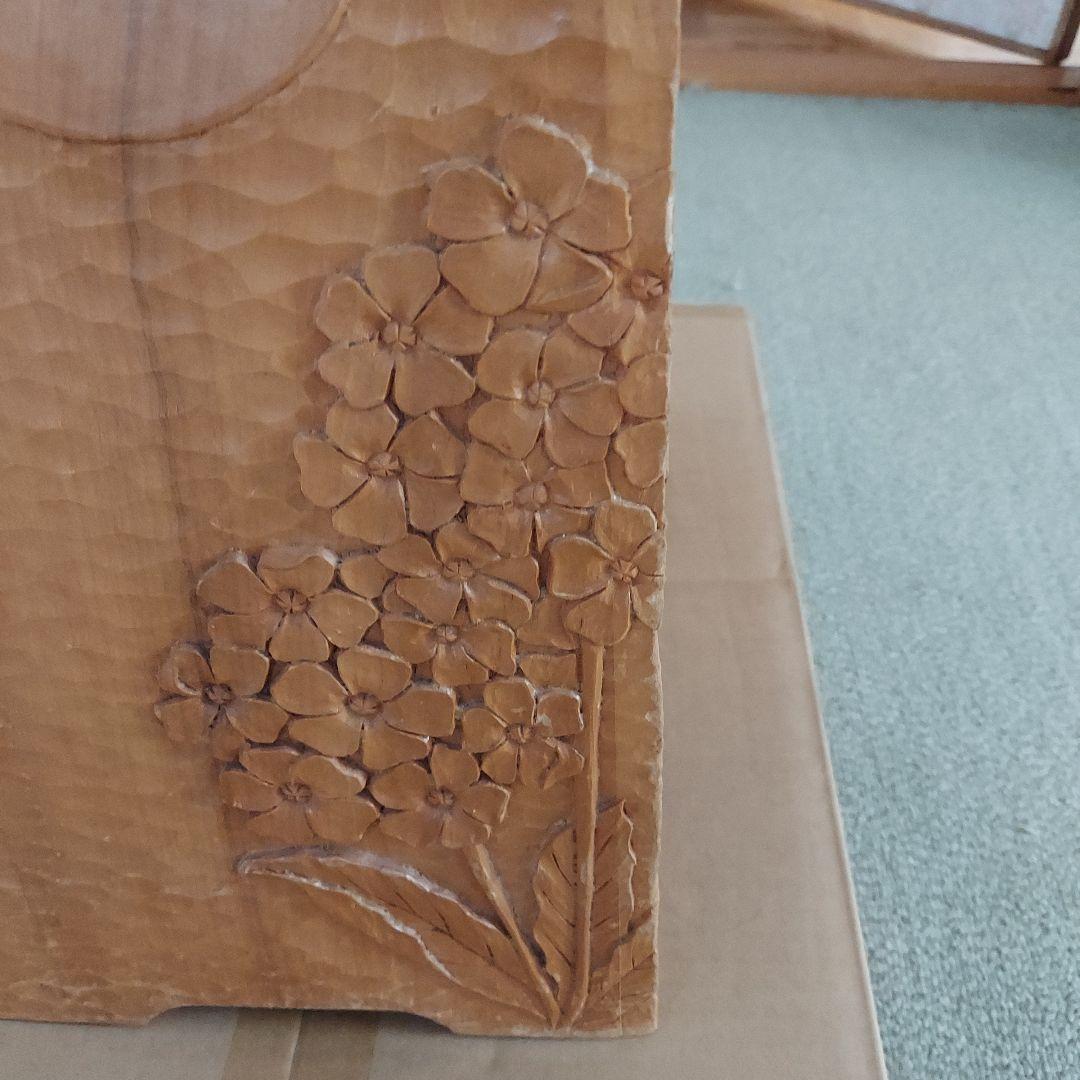 木製 花彫刻 ティッシュボックスアンティーク