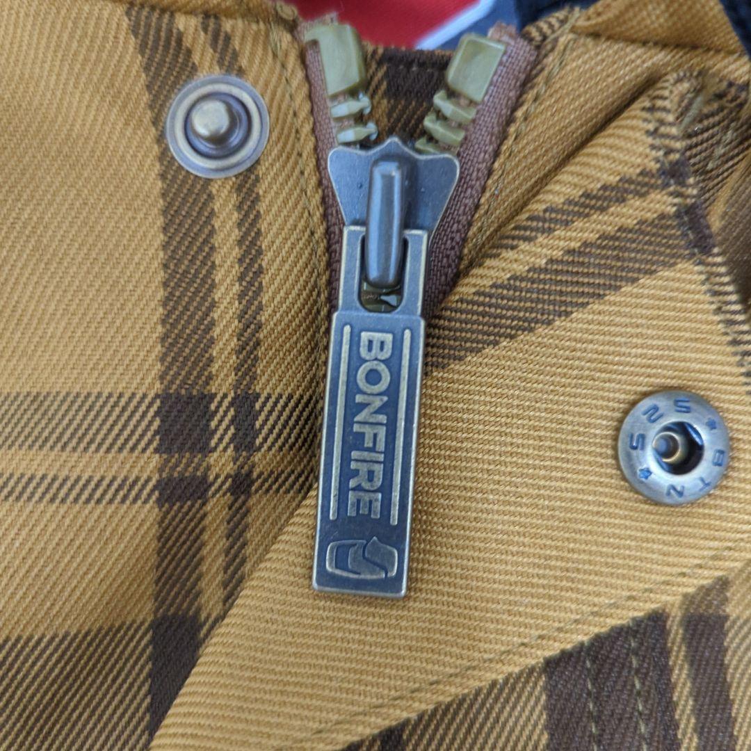 BONFIRE スノーボードウェア 上下セット チェック柄 内側ビニール破れ