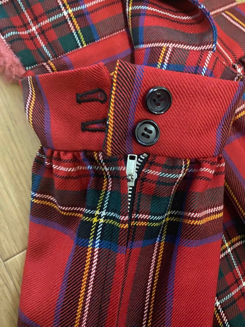 COMME des GARCONS GIRL 赤タータンチェックワンピ S