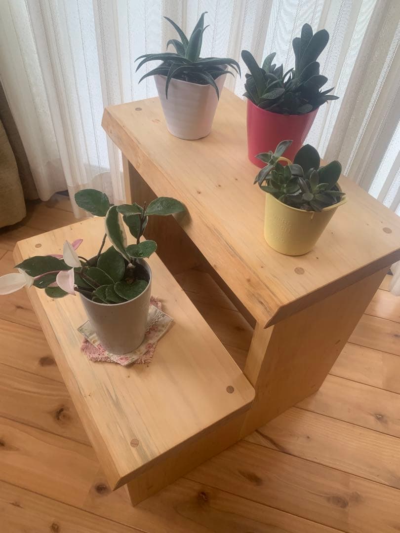 ★年末セール♦︎送料込✨限定イチョウ耳付B〜ちょこっと腰掛け家事ステップ台、棚