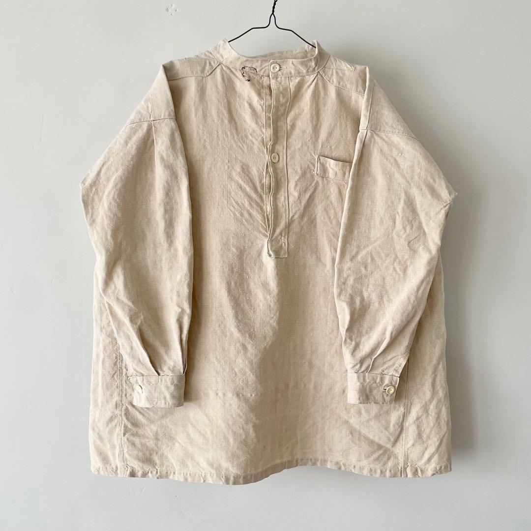 1900年代初期 フランス軍 リネン ボージョンスモック ワークジャケット