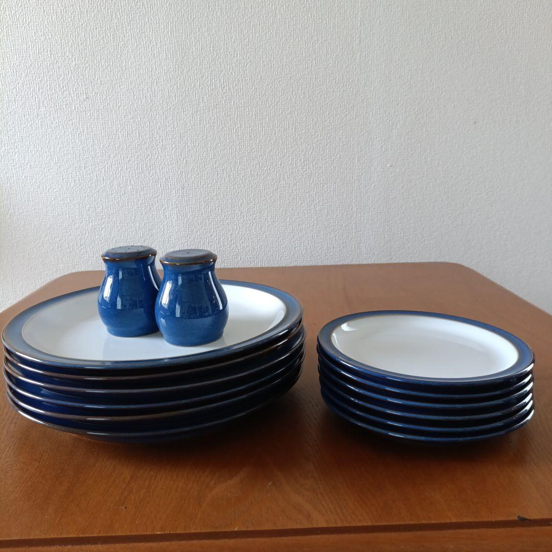 DENBY インペリアルブループレート大小各６枚セット