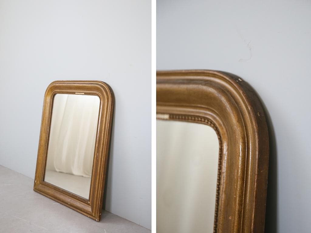 フランスアンティークルイフィリップ様式ミラー/ウォールミラー鏡(68-146-2