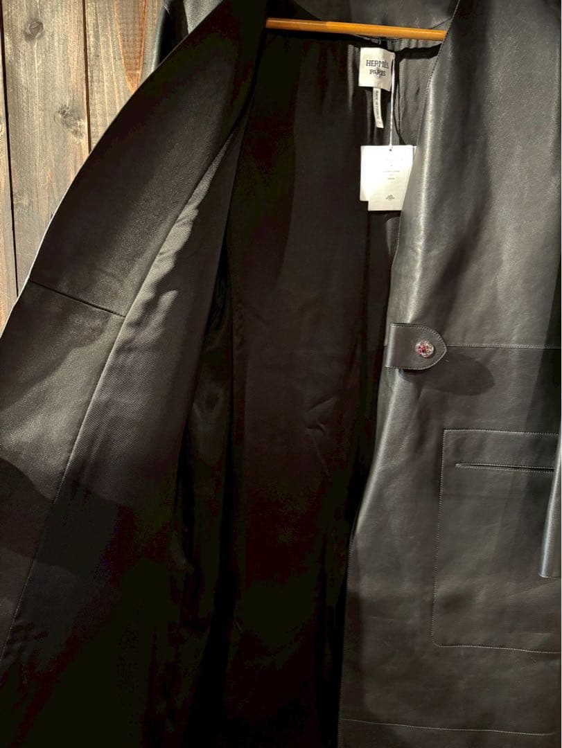 お値下げしました！HERMES エルメス ラムレザー コート 36 ロングコート