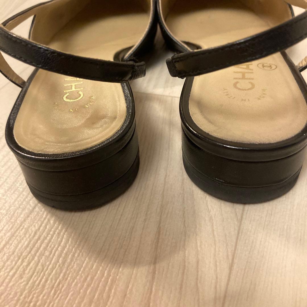 シャネル　スリングバック　シューズ　37