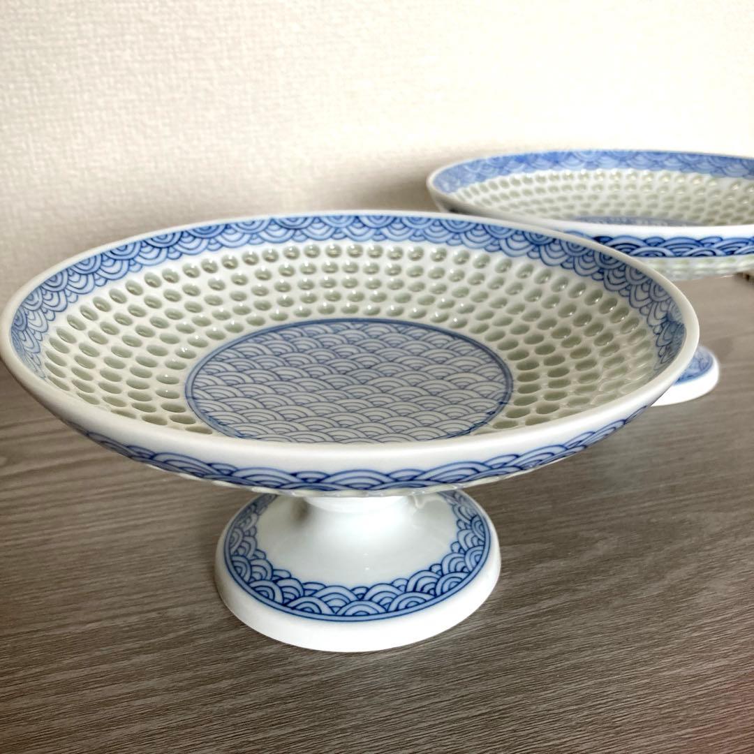 丹心窯 水晶彫青海波　2点