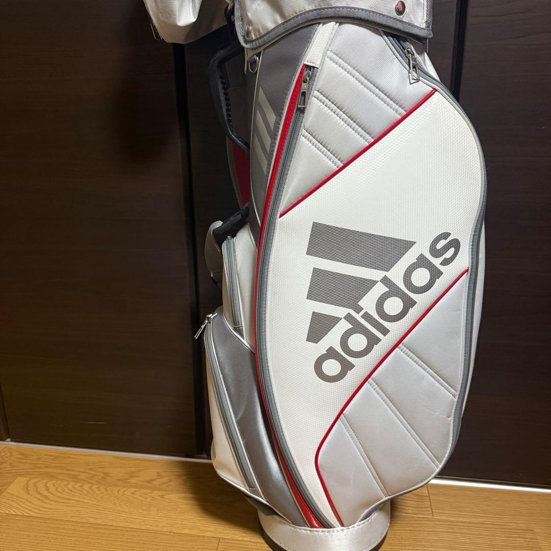 近年モデル adidasgolf ゴルフバッグ キャディバッグ ホワイト グレー