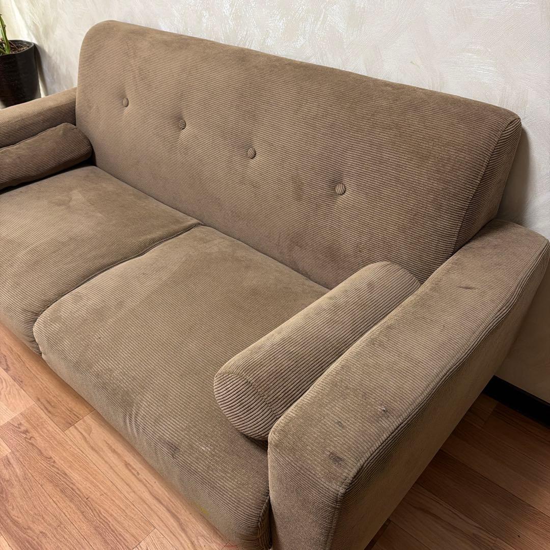 LOWYA 2人掛け 天然木脚ソファ モカ