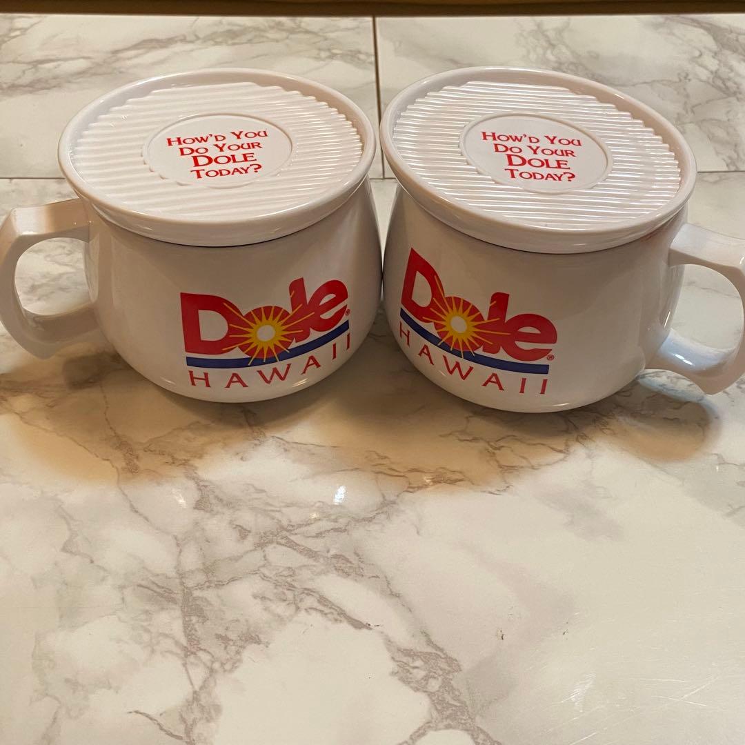 レア【Dole HAWAII】ドールハワイ蓋付きマグカップ2個セット ビンテージ
