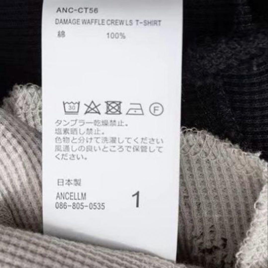 トップス Ancellm DAMAGE WAFFLECREW LS T-SHIRT 1