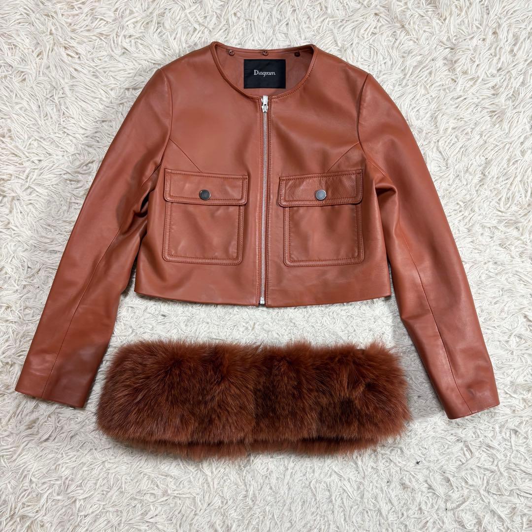 美品　Diagram グレースコンチネンタル　ファー　レザージャケット　4way