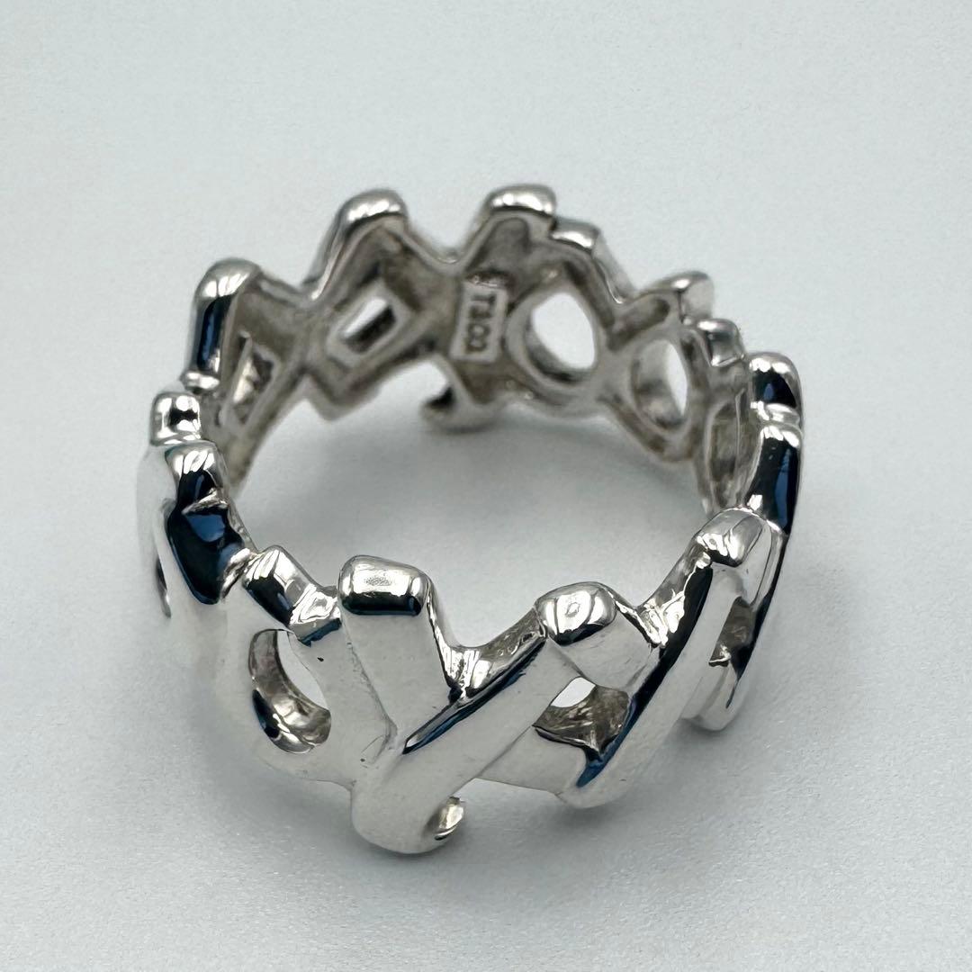 【TIFFANY&Co】鏡面仕上げ　ラブ＆キス　リング　　9号　T&Co