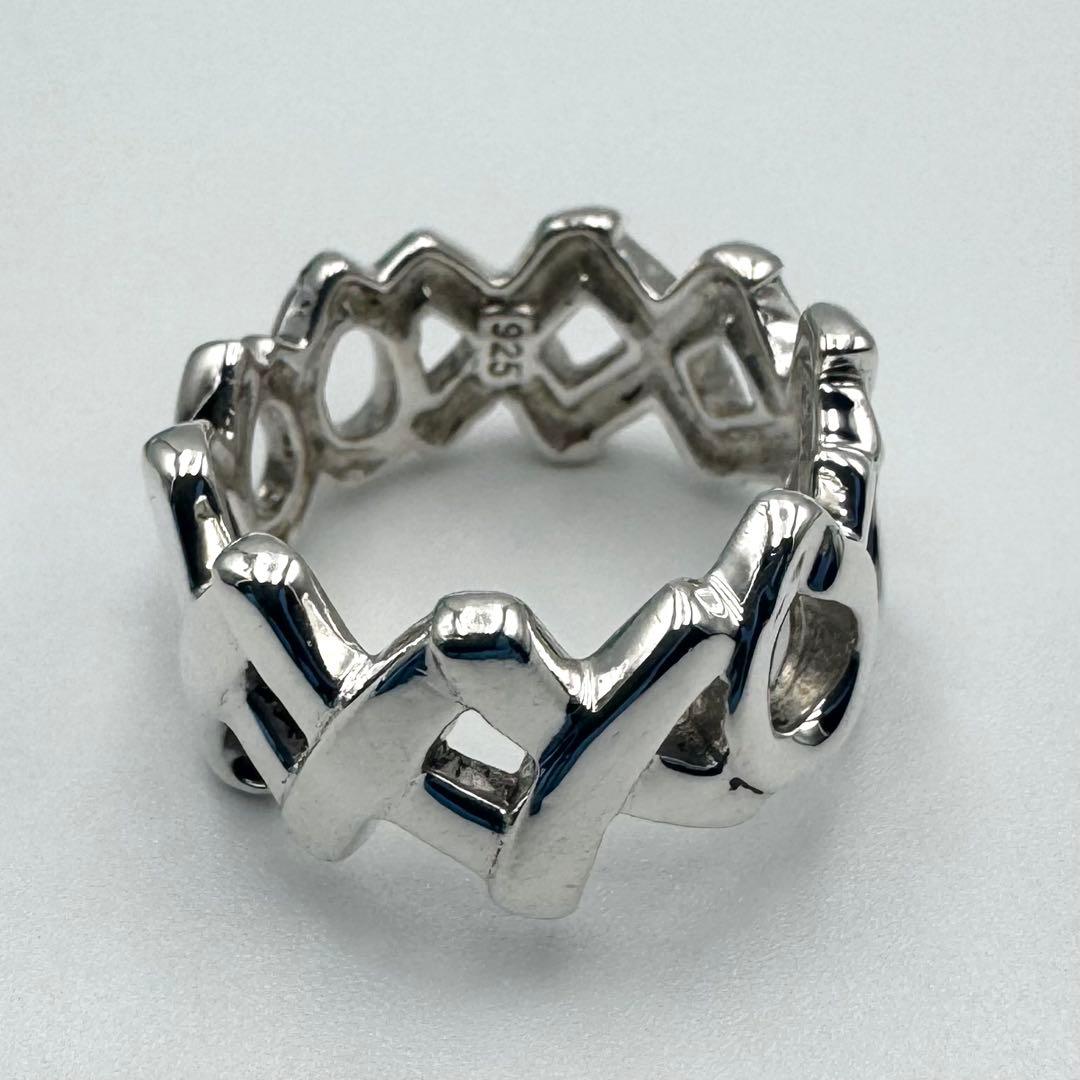 【TIFFANY&Co】鏡面仕上げ　ラブ＆キス　リング　　9号　T&Co