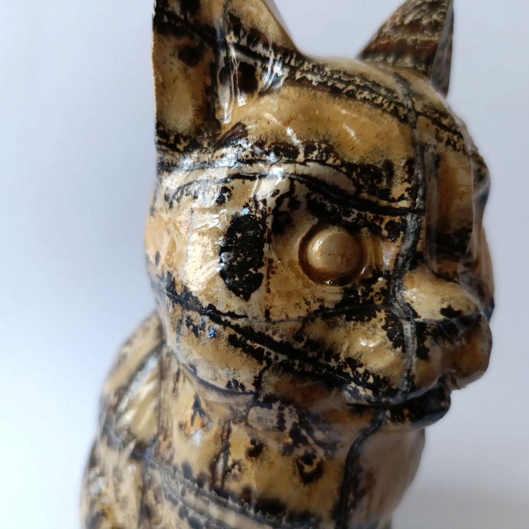 BIG✨ ピクチャージャスパー　絵画碧玉　お座り猫　天然石　パワーストーン　置物