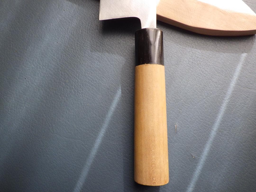 正義作★出刃包丁・本水牛天然木柄★㊨手研ぎ済み・堺打刃物▲記名有▲