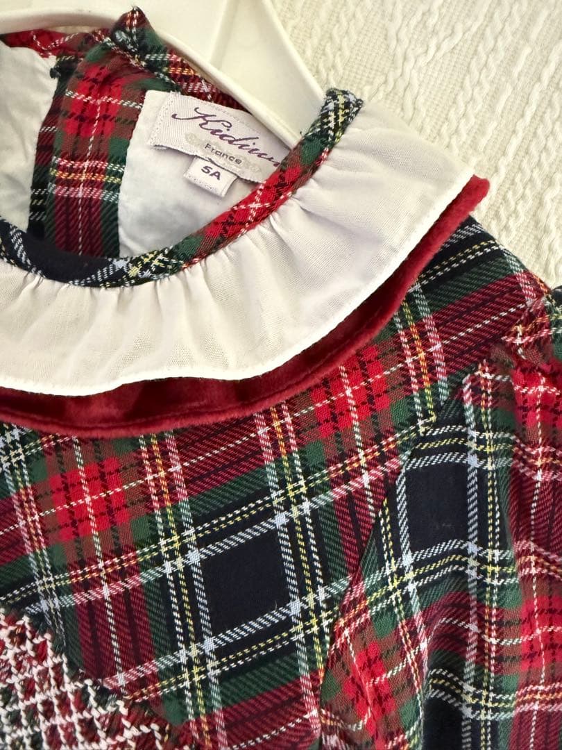 Kidiwi チェック柄長袖ワンピース