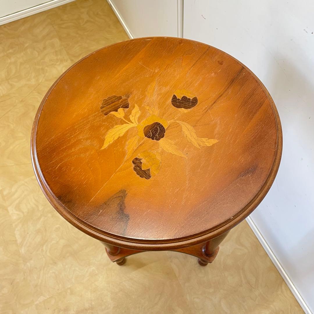 象嵌 サイドテーブル 花台 コンソール 飾り台 イタリア アンティーク調