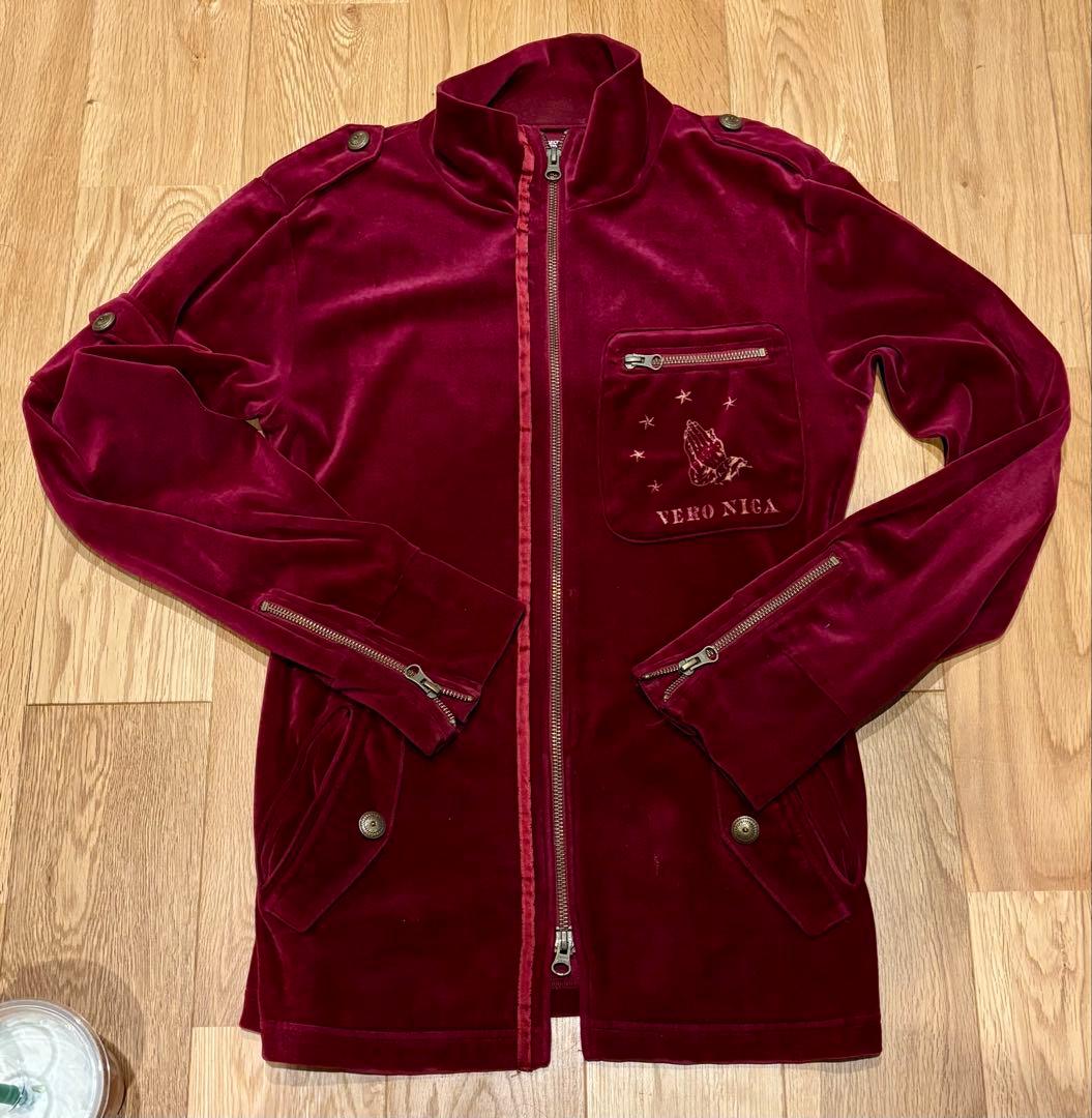 LED RECHWE VERONICA ナポレオンスカル ジップベロアジャケット