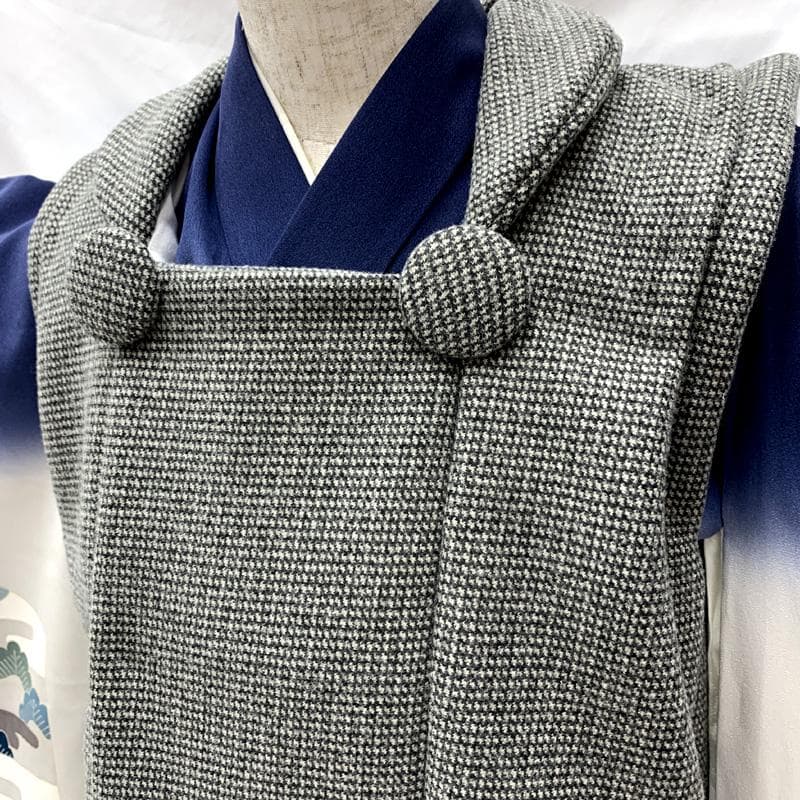 601ab1□七五三 三歳 男児 着物&被布&長襦袢 五つ紋 兜□美品