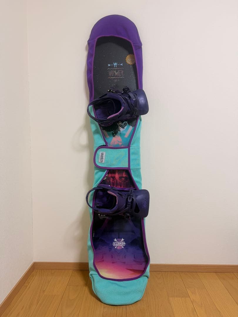 スノーボード　ビンディング　SALOMON レディース　ビンディング付　ケース付