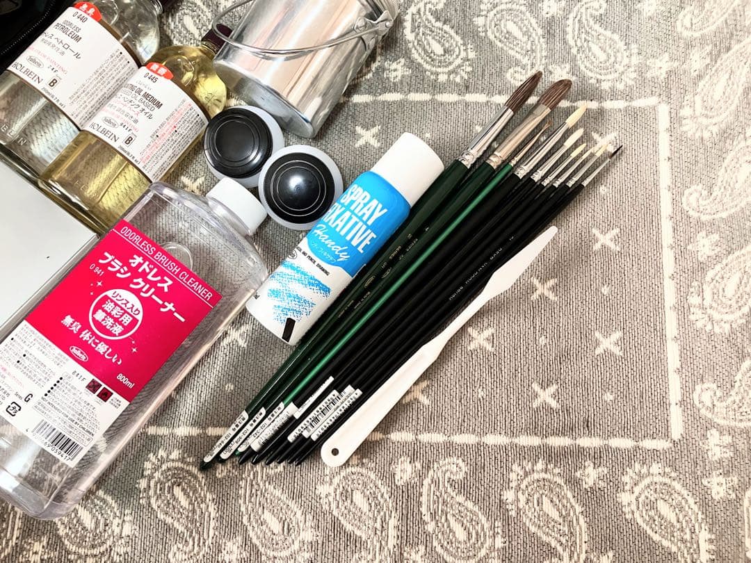 油絵具 セット 新品 他 21点セット 油彩筆 イーゼル ホルベイン 世界堂