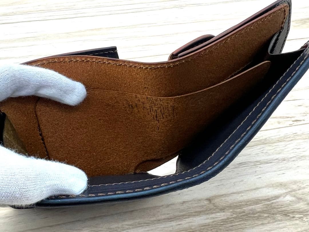 MANIFOLD マニフォールド クロコ型押し 折り財布 レザー