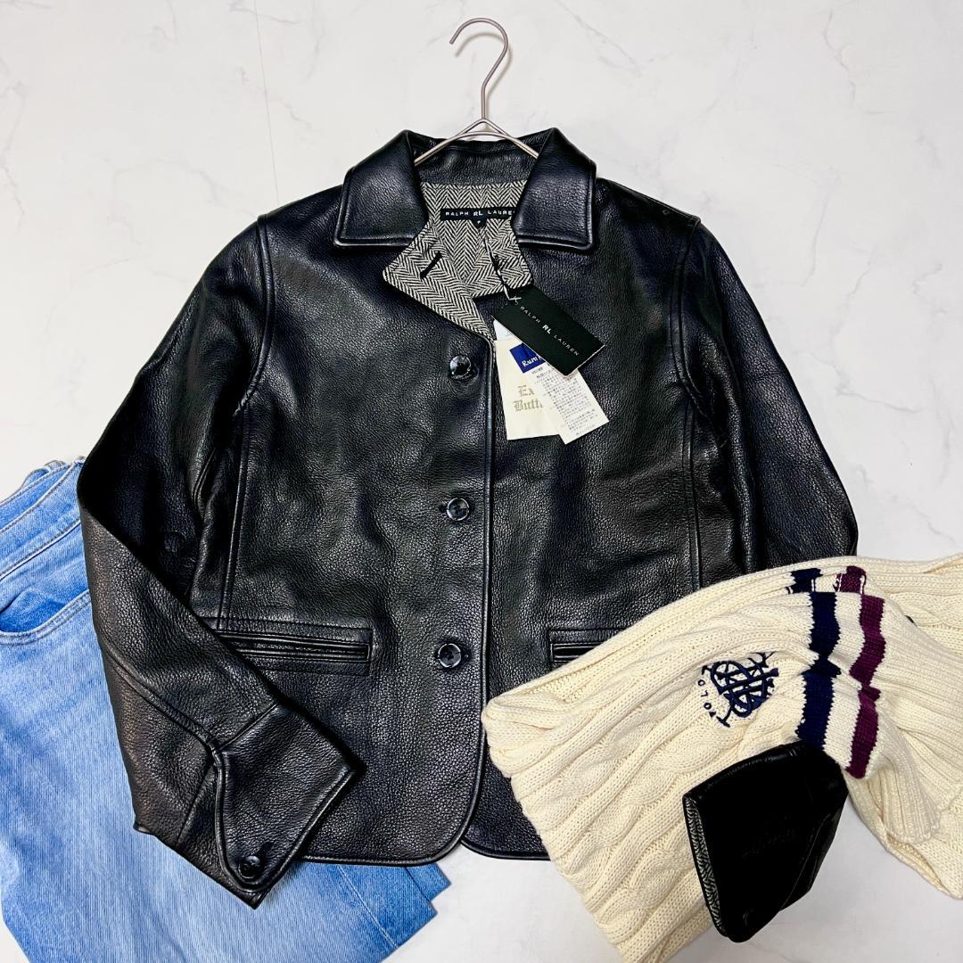 専用未使用タグ付き ラルフローレン 本革 レザージャケット ヘリンボーン裏地 9