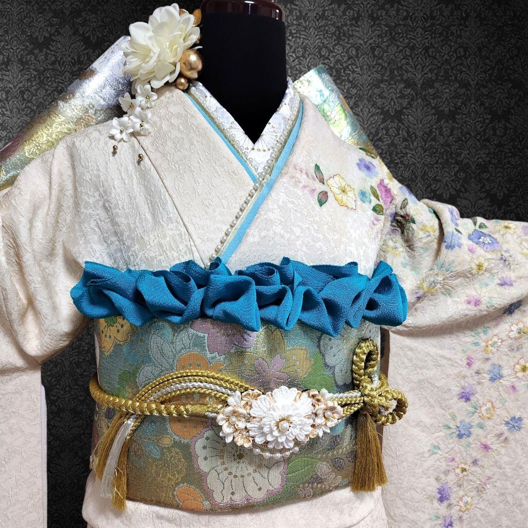 お直し無料☆振袖フルセット(8点)・成人式・辻ヶ花・辻が花・落款入り・作家物