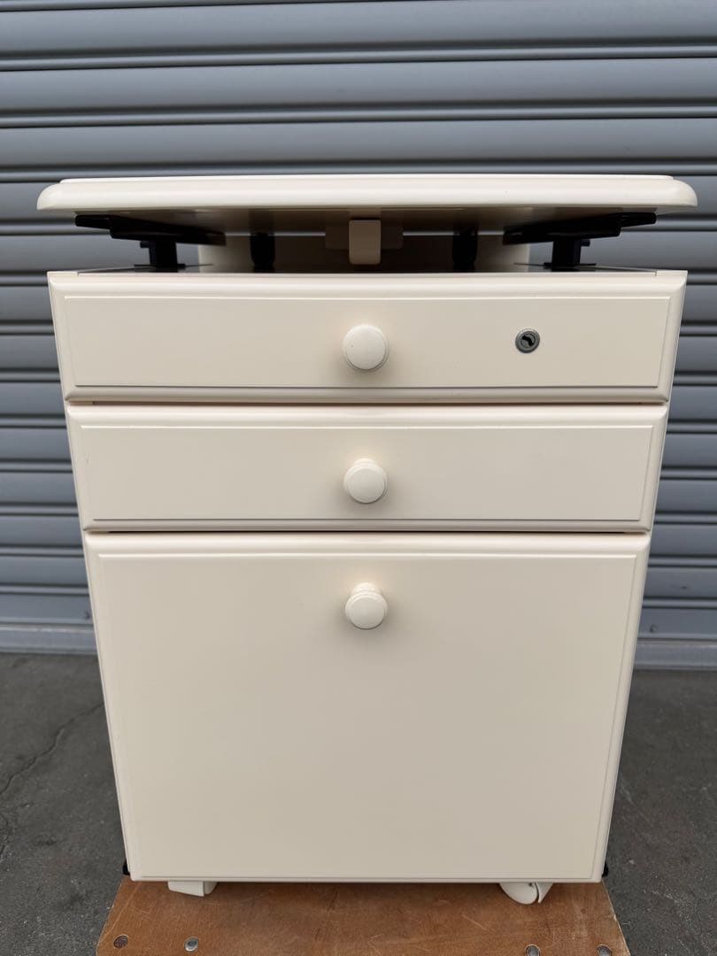 カリモク karimoku デスクワゴン 鍵なし 補助天板付き