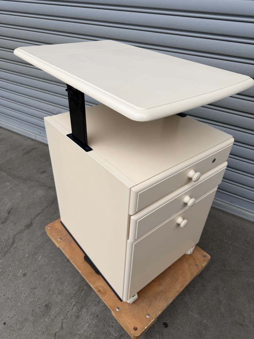 カリモク karimoku デスクワゴン 鍵なし 補助天板付き