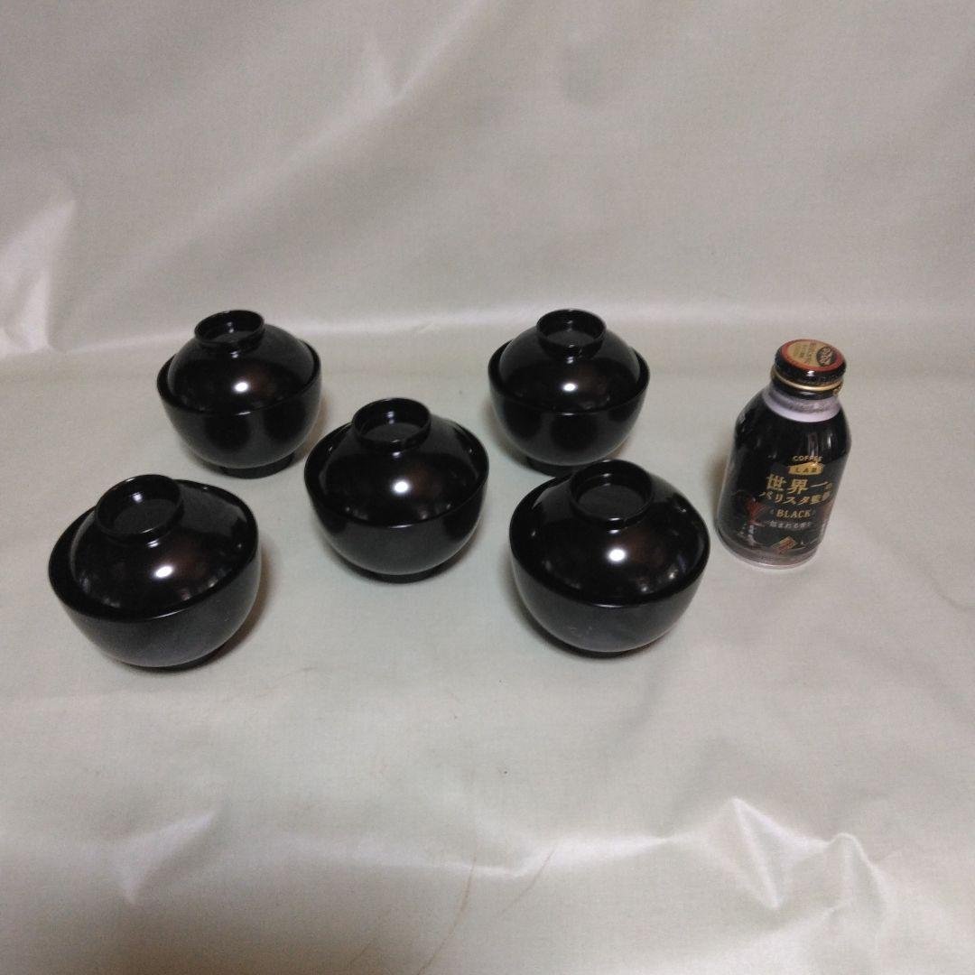 80客まとめて、越前漆器木製黒漆塗小吸椀