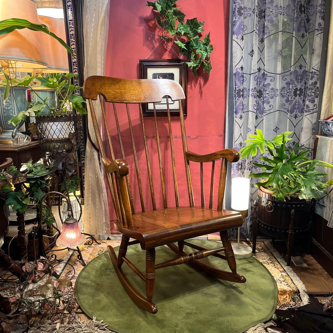 ひとみ　オールドヴィンテージ 飛騨産業　キツツキマーク ロッキングチェア