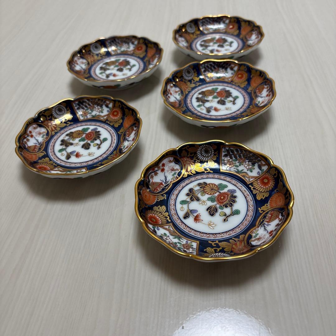其泉　有田焼　小皿　醤油皿　琳派古伊万里様式　金彩　5枚組
