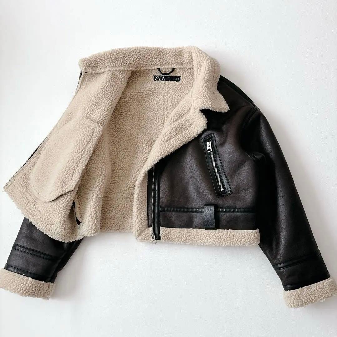 美品✧︎ZARA 大きいサイズ フェイクレザージャケット ボア ムートン XL