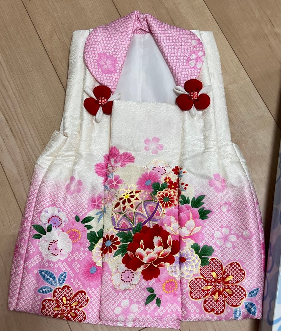 七五三★着物セット★3歳用★赤白花柄手毬