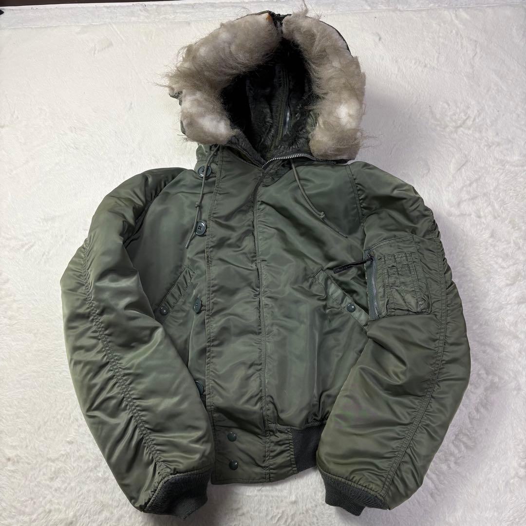 美品 Lサイズ USA製 ALPHA INDUSTRIES n-2b 短丈
