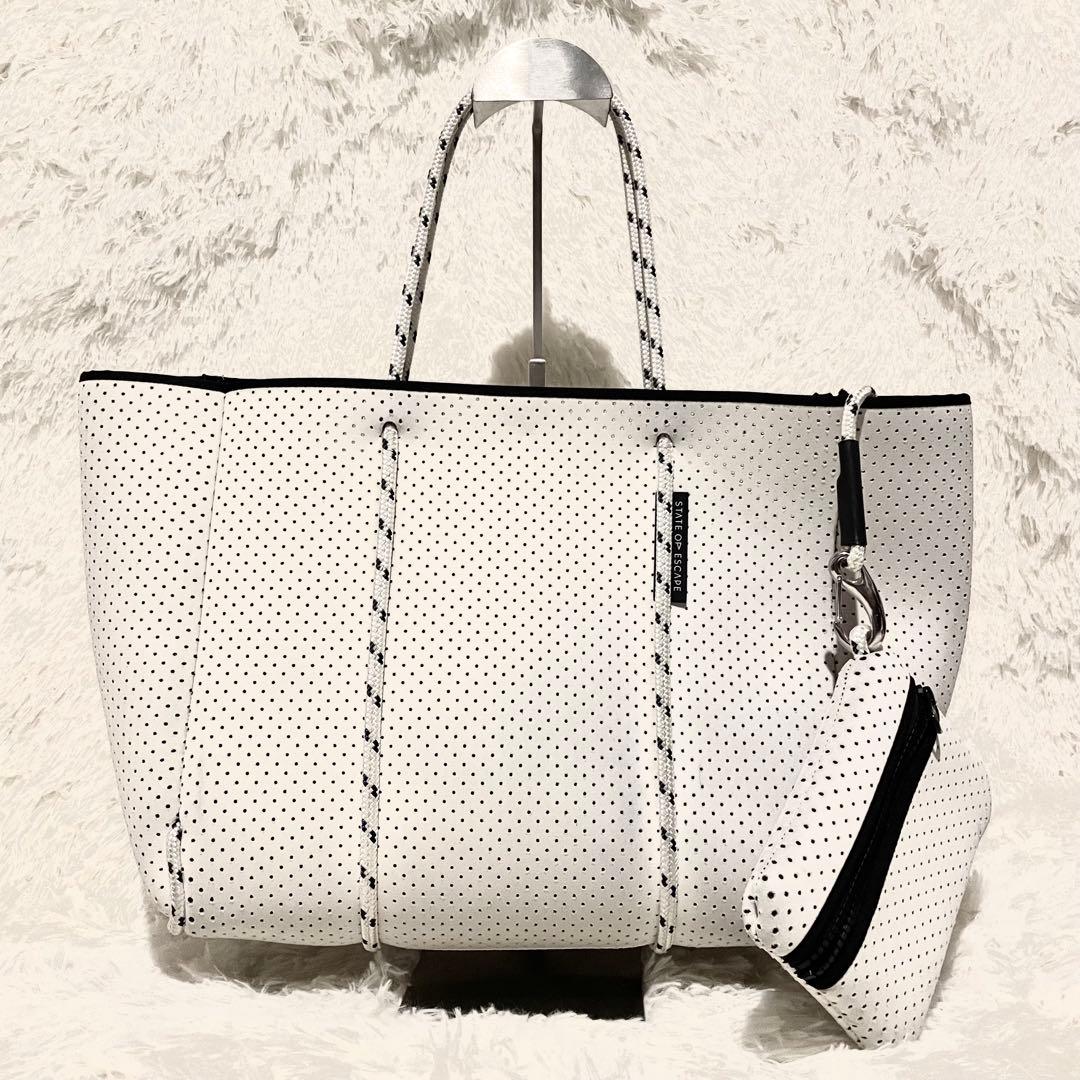 美品　ステイトオブエスケープトートバッグ　マザーズ　ホワイト