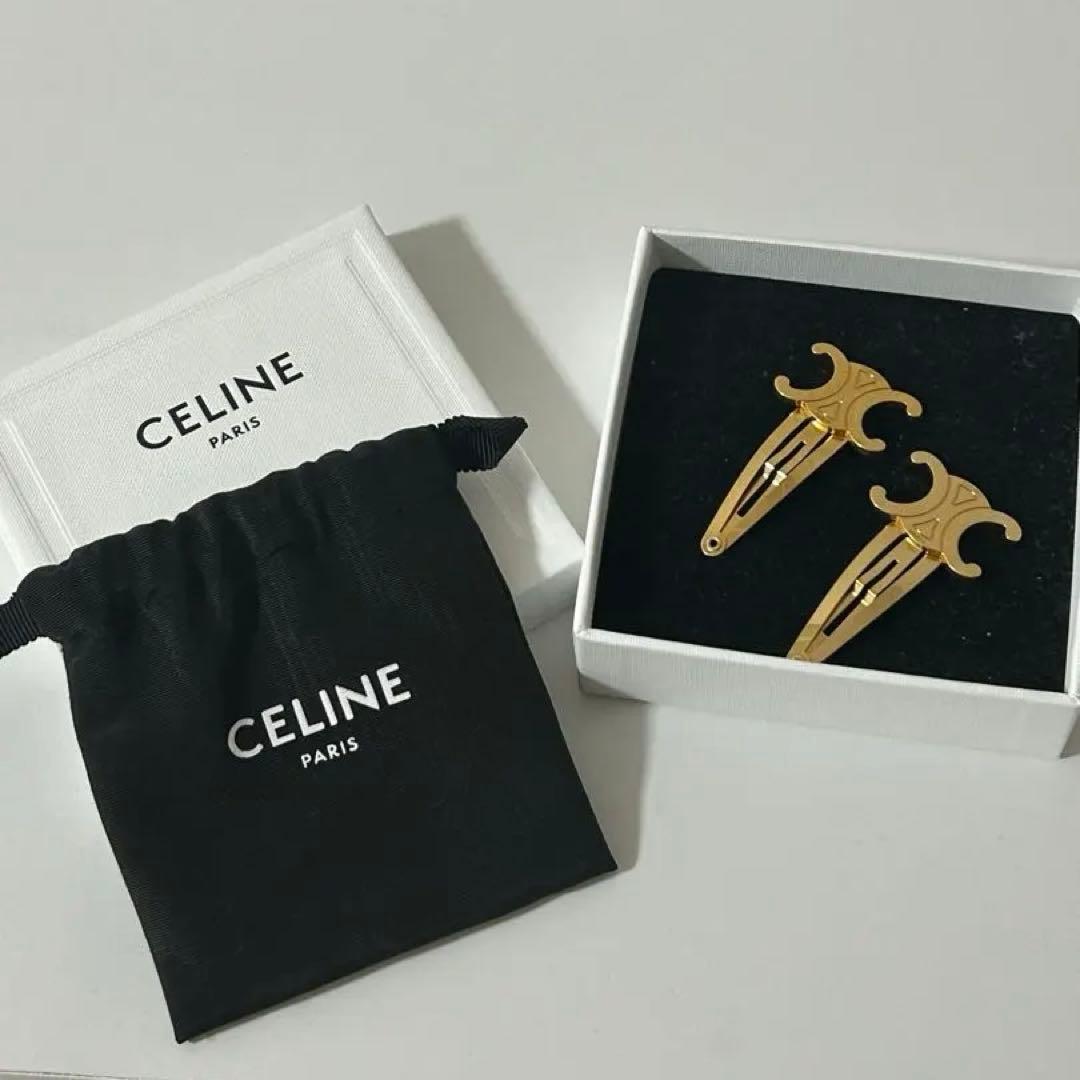 CELINE ヘアクリップ 2個セット 箱 巾着